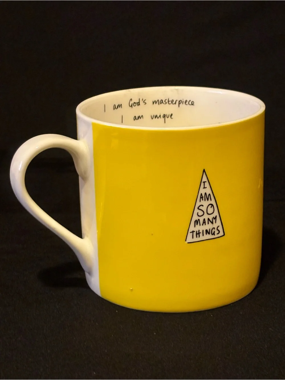 I AM SO MANY THINGS Motivational Yellow Porcelain Mug